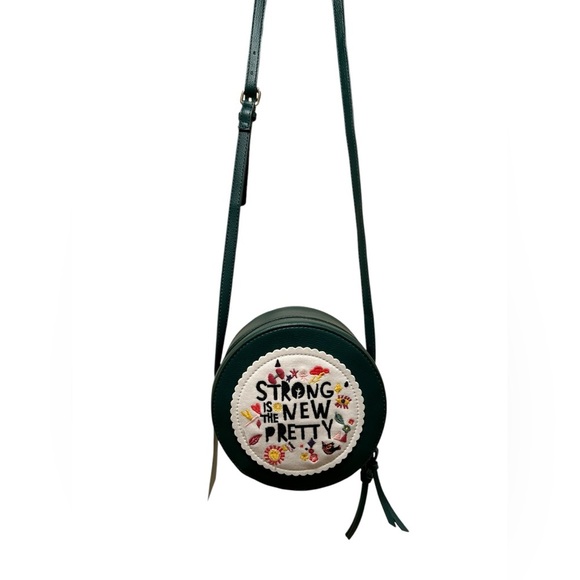 Chumbak Leather Embroidered Green Crossbody Bag Purse - Picture 4 of 16